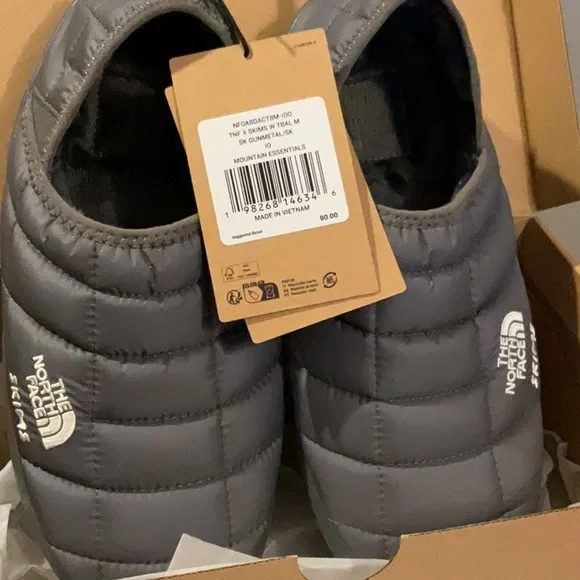 The North Face X Skims Gunmetal Thermoball Traction Mulls Size 10 - Picture 2 of 7